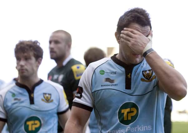 NIGHTMARE DAY - Phil Dowson shows his disappointment following the defeat to London Irish at the Madesjki Stadium last season (Picture: Linda Dawson)