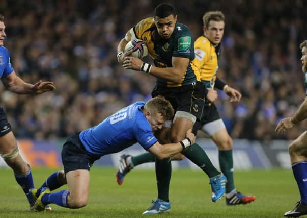 POWER PLAY - Saints' Luther Burrell attacks Leinster in Dublin on Saturday