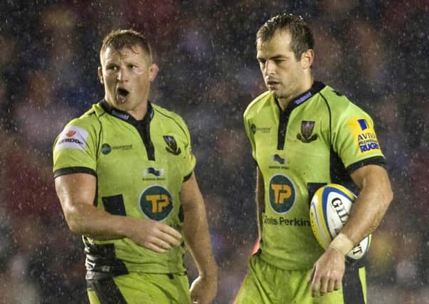 FULL OF PRAISE - Dylan Hartley (left) was happy to see Stephen Myler (right) and Luther Burrell join him in the England squad (Picture Linda Dawson)