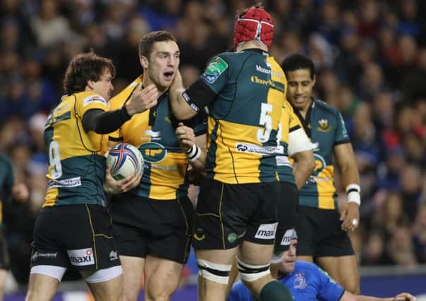 NIGHT TO REMEMBER - George North celebrates his try in the memorable win over Leinster in Dublin last month