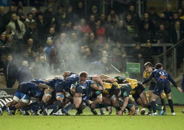 FORWARD BATTLE - there wasn't a lot of flowing rugby played as Saints beat Castres 13-3 at Franklin's Gardens (Pictures Linda Dawson)