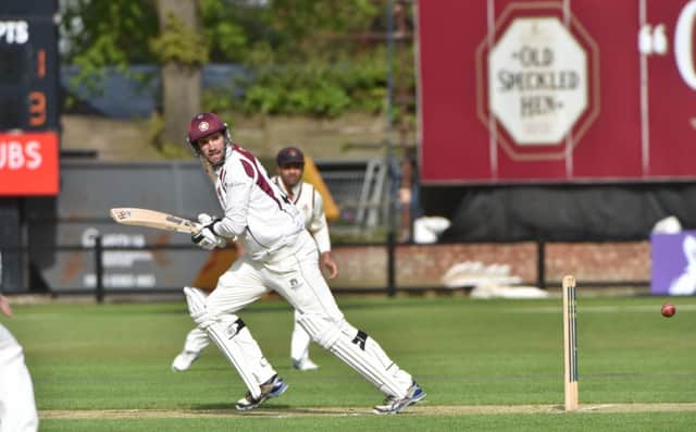 Matthew Spriegel continued his good form with a battling half century in the County's first innings