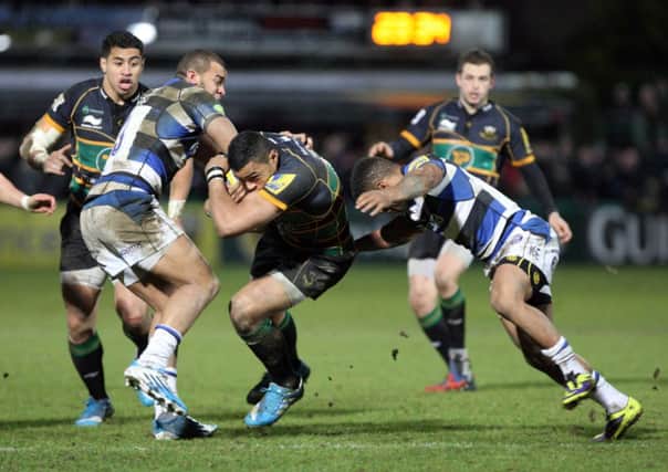 TOUGH BATTLE - Saints were winners over Bath when the teams met at Franklin's Gardens in December, but it was hard graft (Picture: Kelly Cooper)