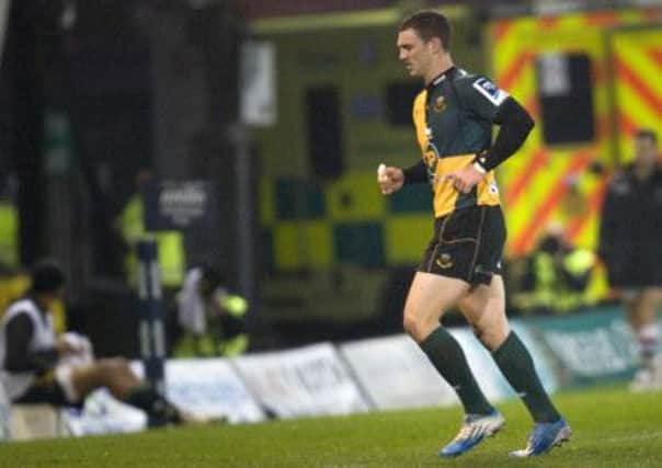 BACK IN THE FRAME - George North leaves the field injured during the Harlequins match a fortnight ago, but he will be back for Saturday's clash with Wasps (Picture: Linda Dawson)