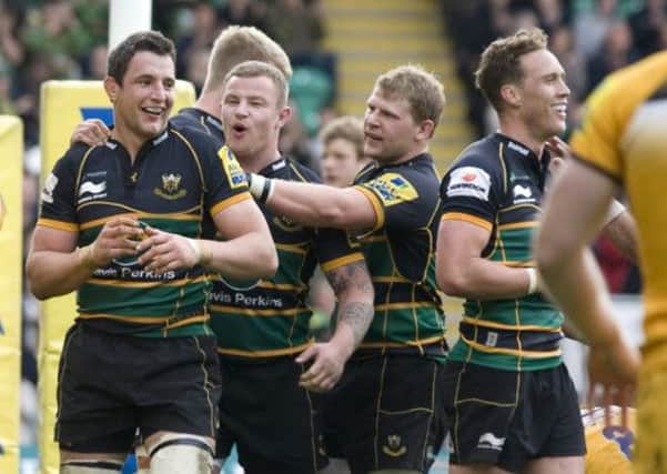 ICING ON THE CAKE - Phil Dowson scored Saints' 11th try in the rout of Wasps (Pictures: Linda Dawson/James Phillips)
