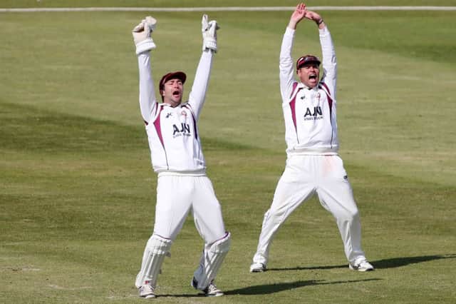 David Murphy (left) and Andrew Hall both fell in the first over after tea on the final afternoon