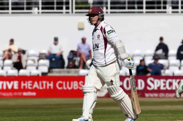 Rob Newton was the fifth wicket to fall as Northants were bowled out for 151
