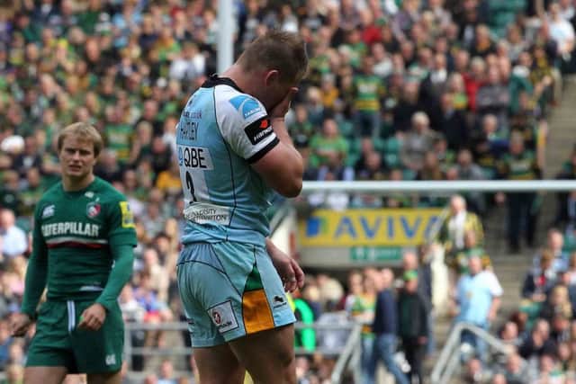 Aviva Premiership Rugby Final at Twickenham. 
Leicester Tigers V Northampton Saints. 
Dylan Hartley leaving the field after being sent off. ENGNNL00120130528122534
