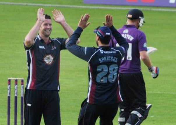 Yorkshire v Northants T20#Butler gets the wicket of Jonny Bairstow