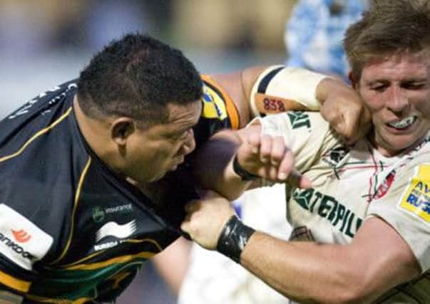 FLASHPOINT - Saints prop Salesi Ma'afu saw red for punching Tom Youngs in Friday night's Premiership play-off semi-final (Picture: Linda Dawson)