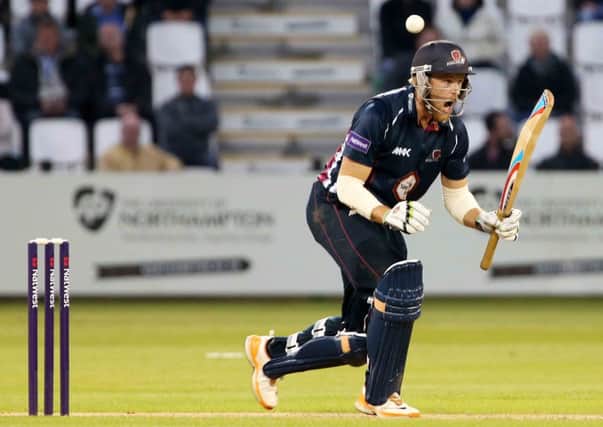 MAIN MAN - David Willey in action during the Steelbacks' dramatic win over Leicestershire Foxes on Friday night (Pictures: Kirsty Edmonds)