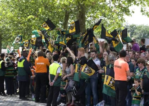 HIGH HOPES - Saints fans get ready to welcome the team to Twickenham ahead of the Aviva Premiership Final (Pictures: Linda Dawson)