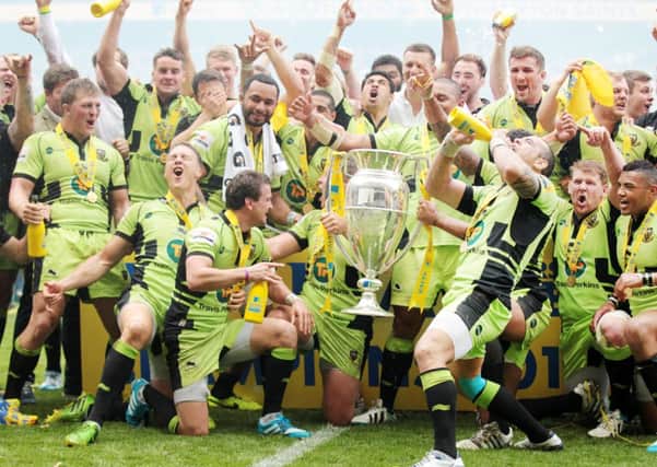 GLORY BOYS - Saints celebrate their title triumph (Pictures: Kirsty Edmonds)