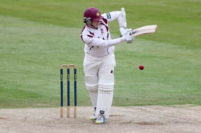 Rob Newton closed the first day against Warwickshire unbeaten on 108