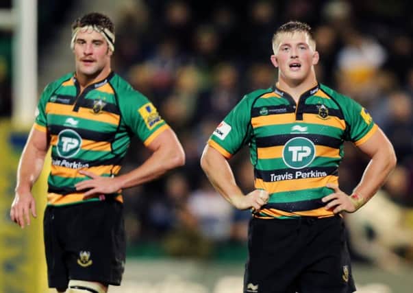 POINT TO PROVE - Alex Waller (right) believes the likes of Calum Clark (left) and Luther Burrell will want to make a point to England boss Stuart Lancaster at Saracens