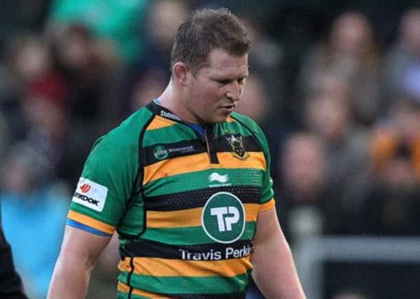 APOLOGY- Dylan Hartley said sorry to his Saints team-mates after his red card against Leicester (picture: Sharon Lucey)