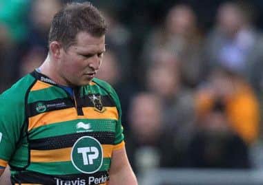 Saints V Leicester Tigers.
Dylan Hartley leaving the field after being sent off. NNL-141222-153023009