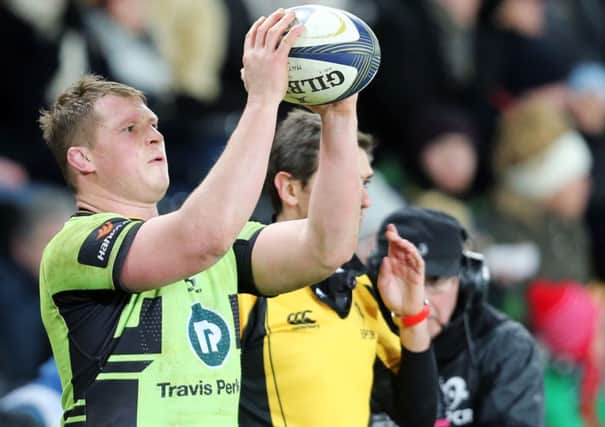 200-UP - Dylan Hartley in action during his 200th Saints appearance against Ospreys on Sunday (Picture: Kirsty Edmonds)