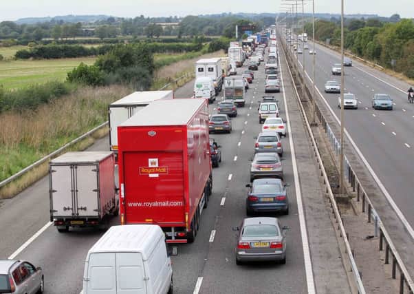Four lorries and a car have been involved in a collision on the M1