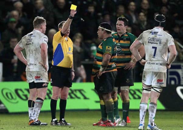 YELLOW PERIL - Salesi Ma'afu was shown a yellow card for holding the leg of Tom Court (picture: Sharon Lucey)