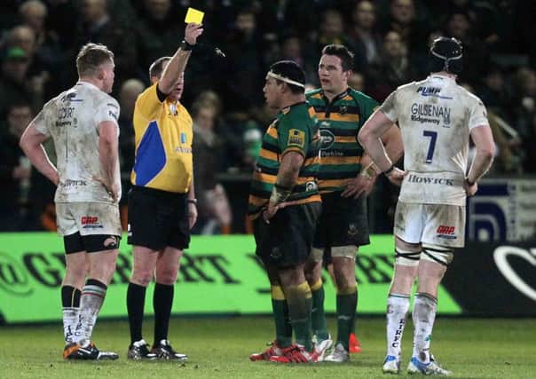 AND HE'S OFF - Salesi Ma'afu is yellow carded in last Friday's win over London Irish (Picture: Sharon Lucey)
