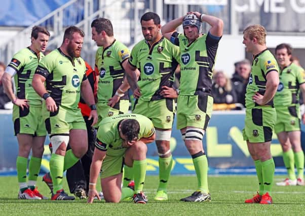 BAD DAY AT THE OFFICE - Lee Dickson and his Saints team-mates were beaten at Saracens (Picture: Kirsty Edmonds)
