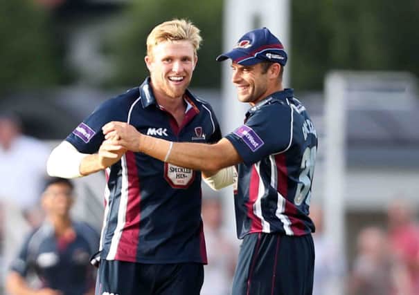 David Willey (left) has been on fine form in Barbados