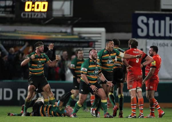 Saints beat Tigers at Franklin's Gardens back in December, but Tom Wood (left) doesn't want them to have to do it again on the final day (picture: Sharon Lucey)