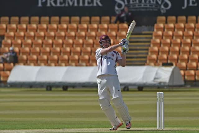 Action from the first day between Northamptonshire and Lancashire