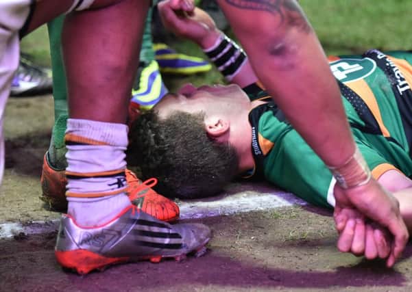 George North was knocked unconscious in the win against Wasps (picture: Dave Ikin)