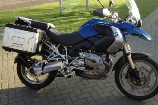 A blue BMW R1200GS motorcycle was stolen from a property in Maidwell