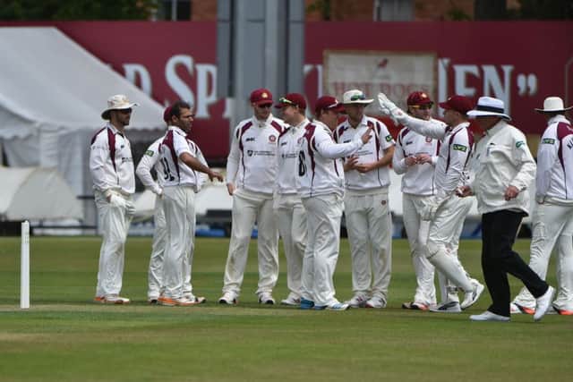 Action from Northamptonshire versus Kent. Pictures by Dave Ikin