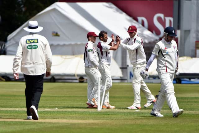 Action from Northamptonshire versus Kent. Pictures by Dave Ikin