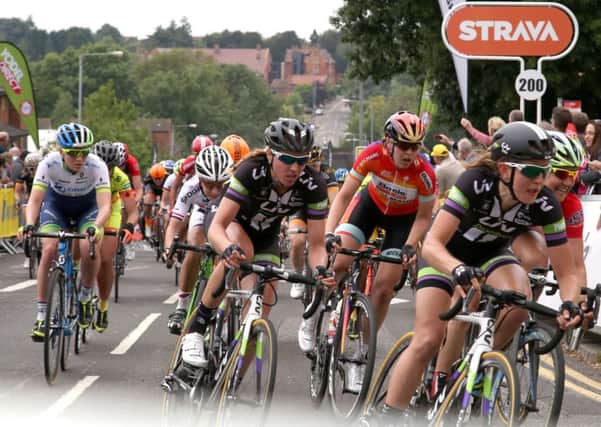 Bike Race: Kettering: finish of Stage 3 of the Women's Tour race Aviva 

Friday June 19 2015 NNL-150619-161416009