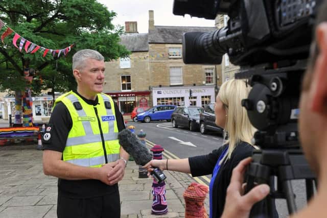 New Northamptonshire Police Chief Constable Simon Edens went out on patrol with officers in Oundle on his first day in the jo