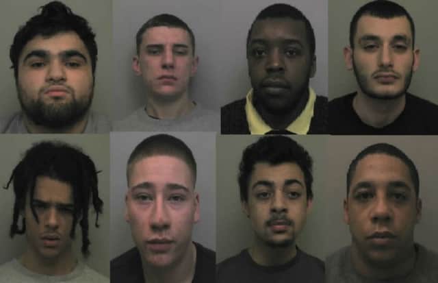 George Pavlou, Shekuduka Katampe, Kalil Robinson, Daniel Barden, Addeell Qureshi, Kieron McGrath, Gavin Gordon and Raheem Bestman have all been jailed after they worked together to carry out a series of violent armed robberies in Northamptonshire