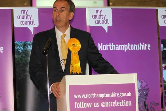Northamptonshire County Council election results.  Brendan Glynane speaking after the final results. ENGNNL00120130405184743