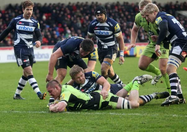 Teimana Harrison scored for Saints at Sale last season, but it wasn't enough to save Jim Mallinder's men from defeat (picture: Kirsty Edmonds)