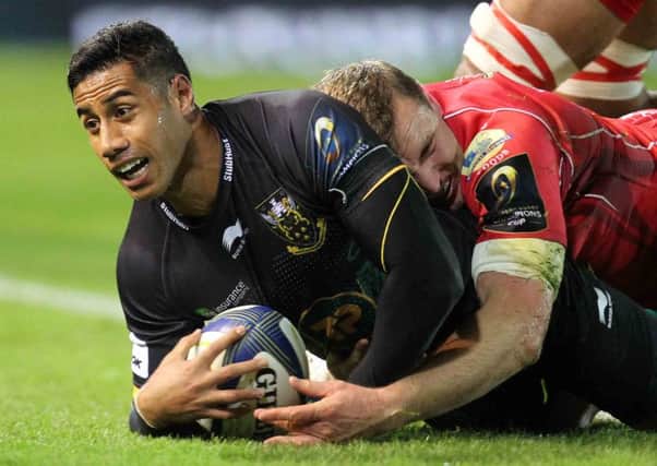 Ken Pisi scored Saints' first try against Scarlets (pictures: Sharon Lucey)