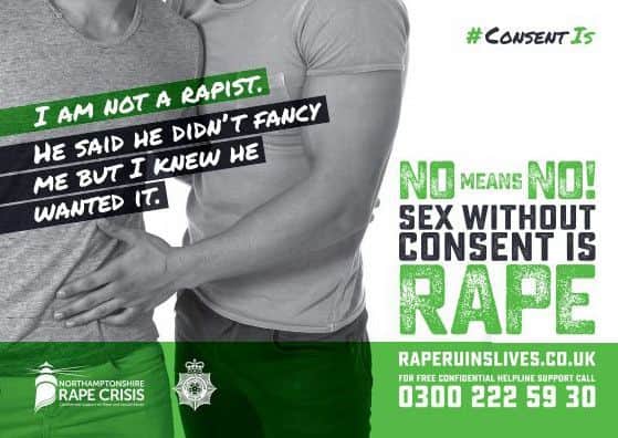 One of the posters produced by Northants Rape Crisis