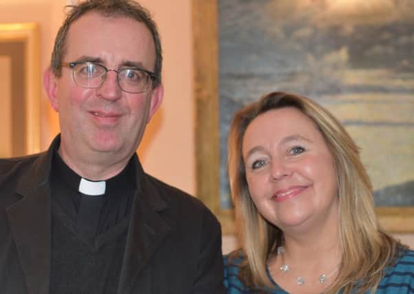 The Rev Richard Coles and chief executive of Northamptonshire Community Foundation, Victoria Miles Picture: Jordan Butters