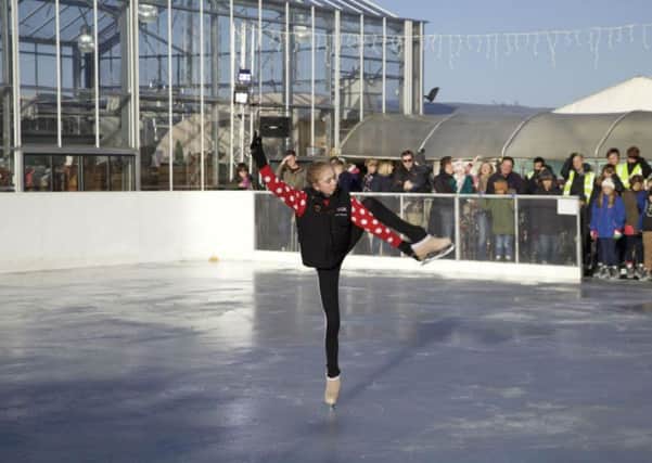 British ice skating champion Lucy Hancock officially opened the ice rink at Beckworth Emporium