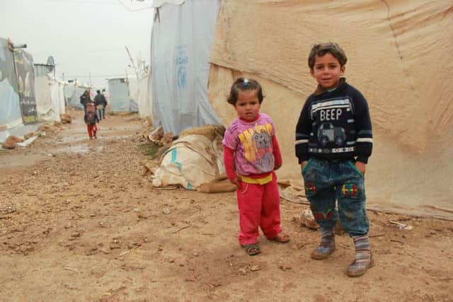 Refugee children in a temporary camp. Photo courtesy of Children on the Edge.