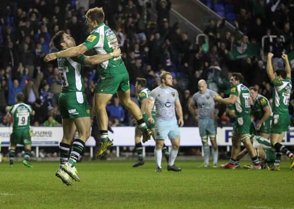 London Irish secured a late win at the Madejski Stadium to leave the Saints on the canvas on Boxing Day (picture: Sharon Lucey)