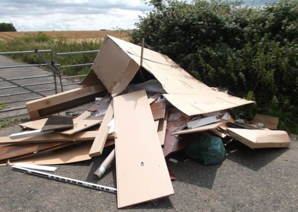 The fly-tipping on the B645 between Chelveston and Hargrave