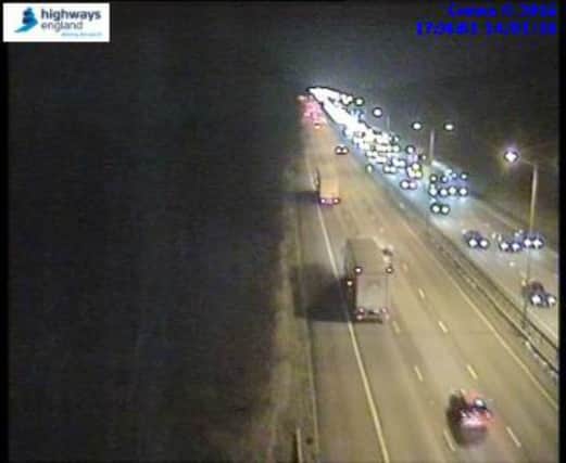 A crash on the M1 northbound is causing long tailbacks.