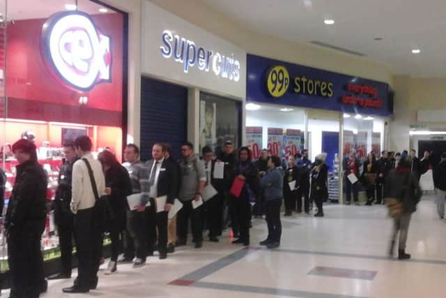 The CeX store in Weston Favell Shopping Centre held an open recruitment day yesterday - with 150 people lining up for just four positions.