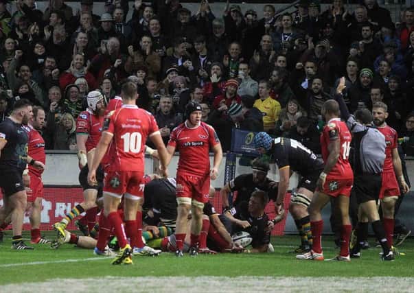 Alex Waller scored a crucial try when Saints beat Scarlets back in November (picture: Sharon Lucey)