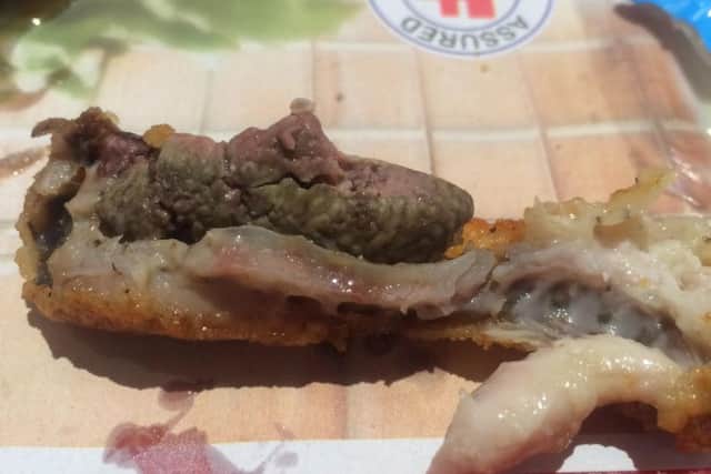Cassandra Perkins was disgusted after being served this at a KFC branch in Wellingborough.