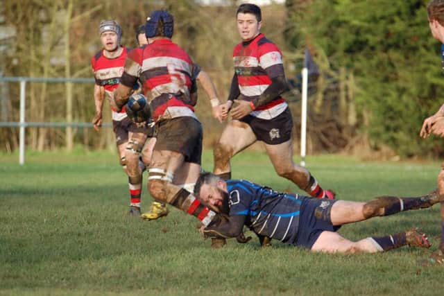 Action from Oundle's win over Rugby St Andrews in Midlands Three East (South)